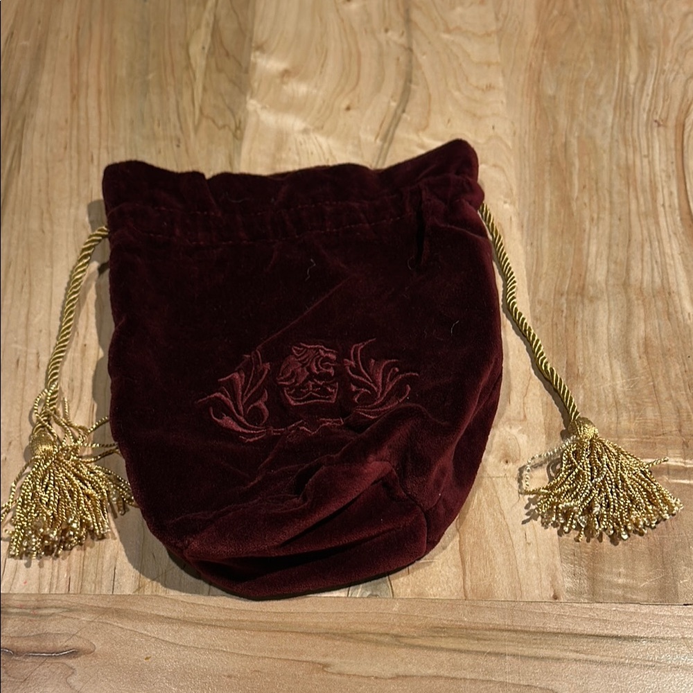 Elegant Burgundy Velvet Drawstring Bag